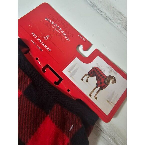 Red and Black Buffalo check dog cat sleeper costume Pet clothes size Small - Picture 2 of 3